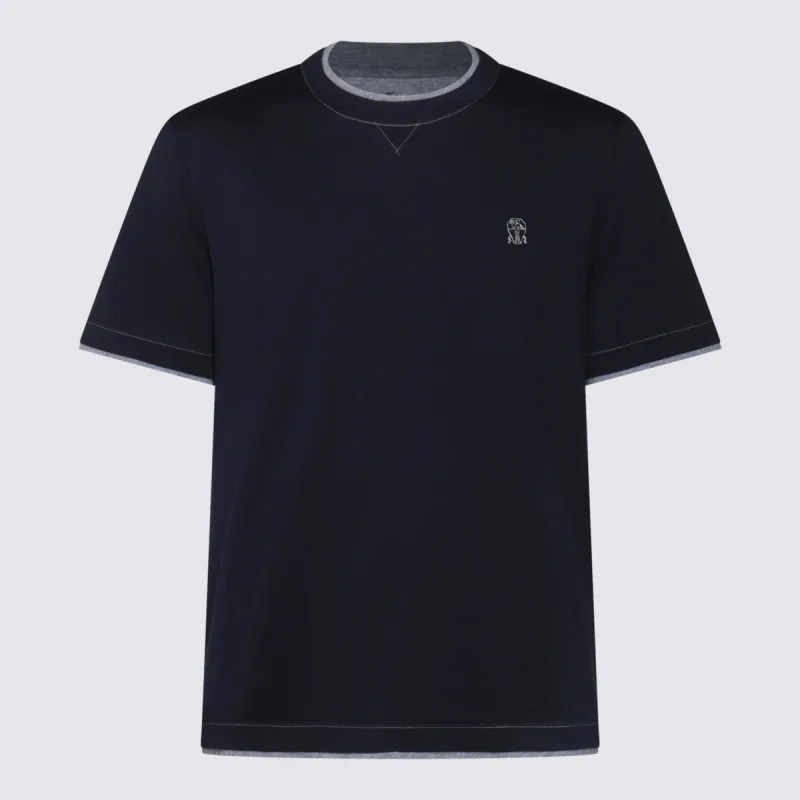 T-Shirts And Polos Navy made by Brunello Cucinelli