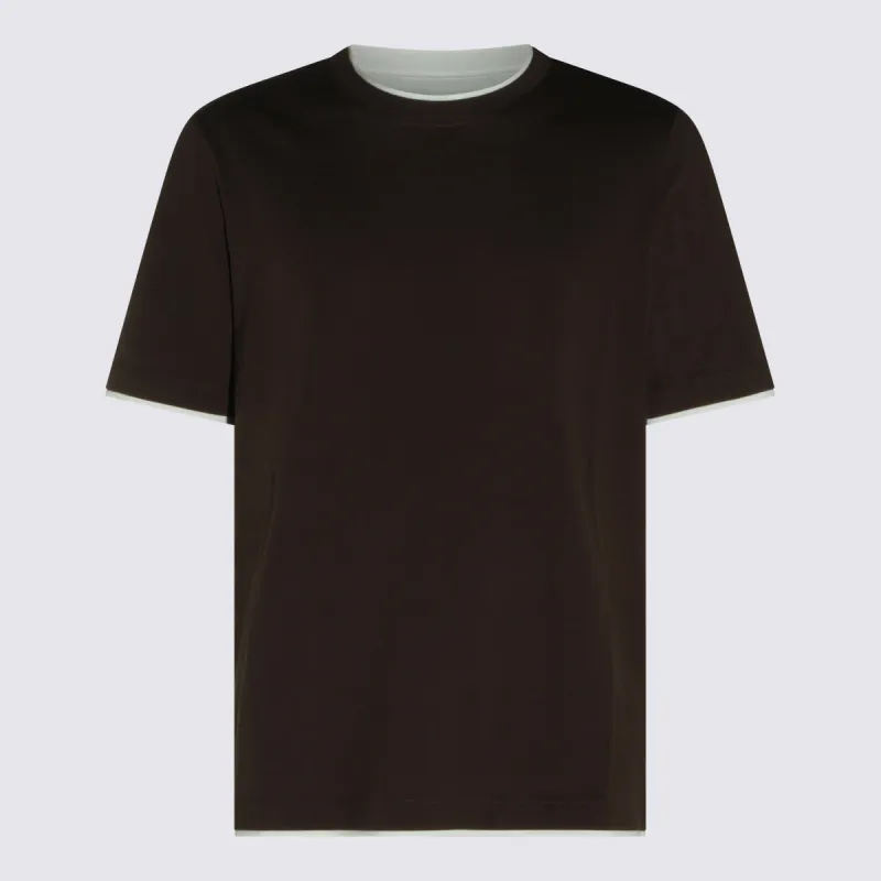 T-Shirts And Polos Brown made by Brunello Cucinelli