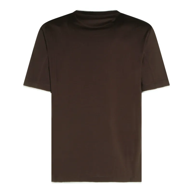 T-Shirts And Polos Brown made by Brunello Cucinelli