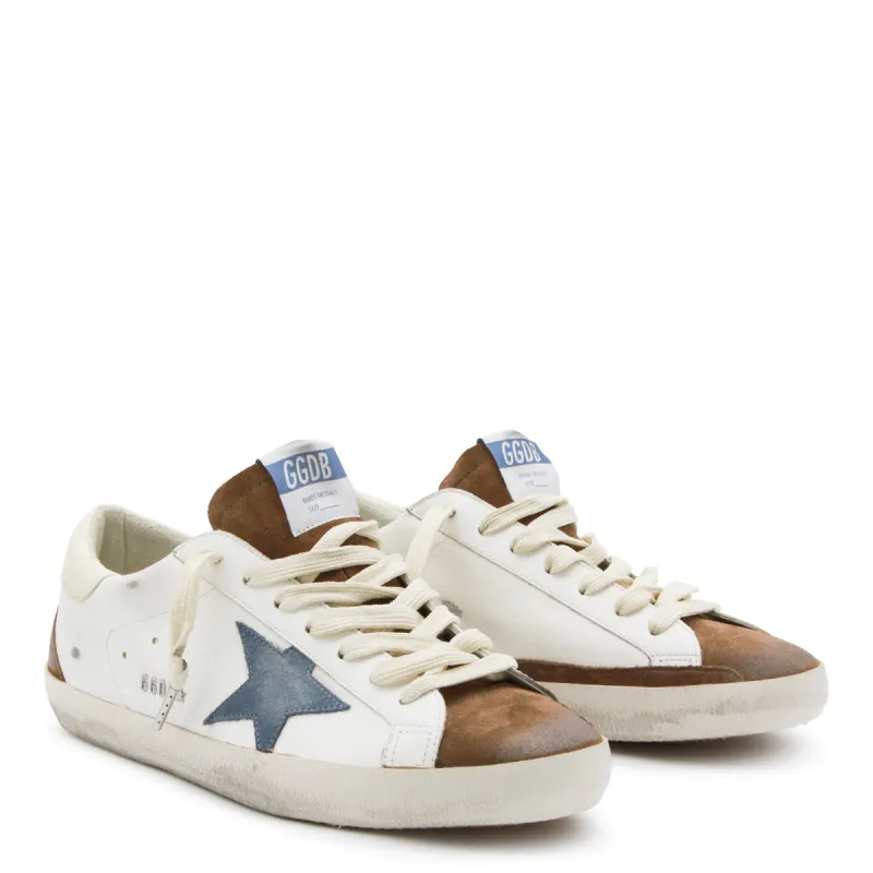 Sneakers White/Brown/Blue Denim/Cream made by Golden Goose