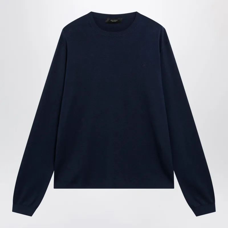 Ink Blue Silk And Cotton Sweater made by Gucci