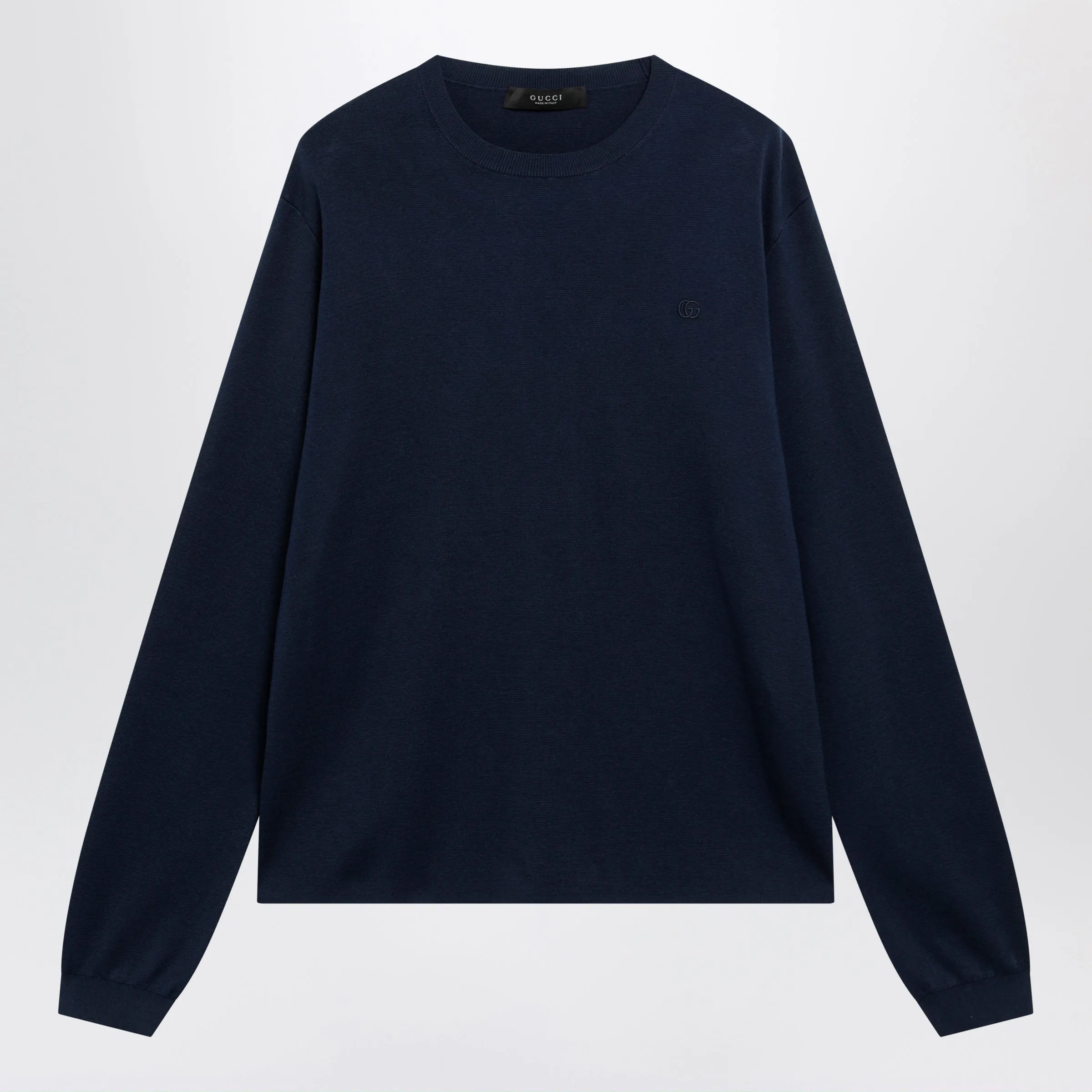 Ink Blue Silk And Cotton Sweater sold by Wanan Luxury