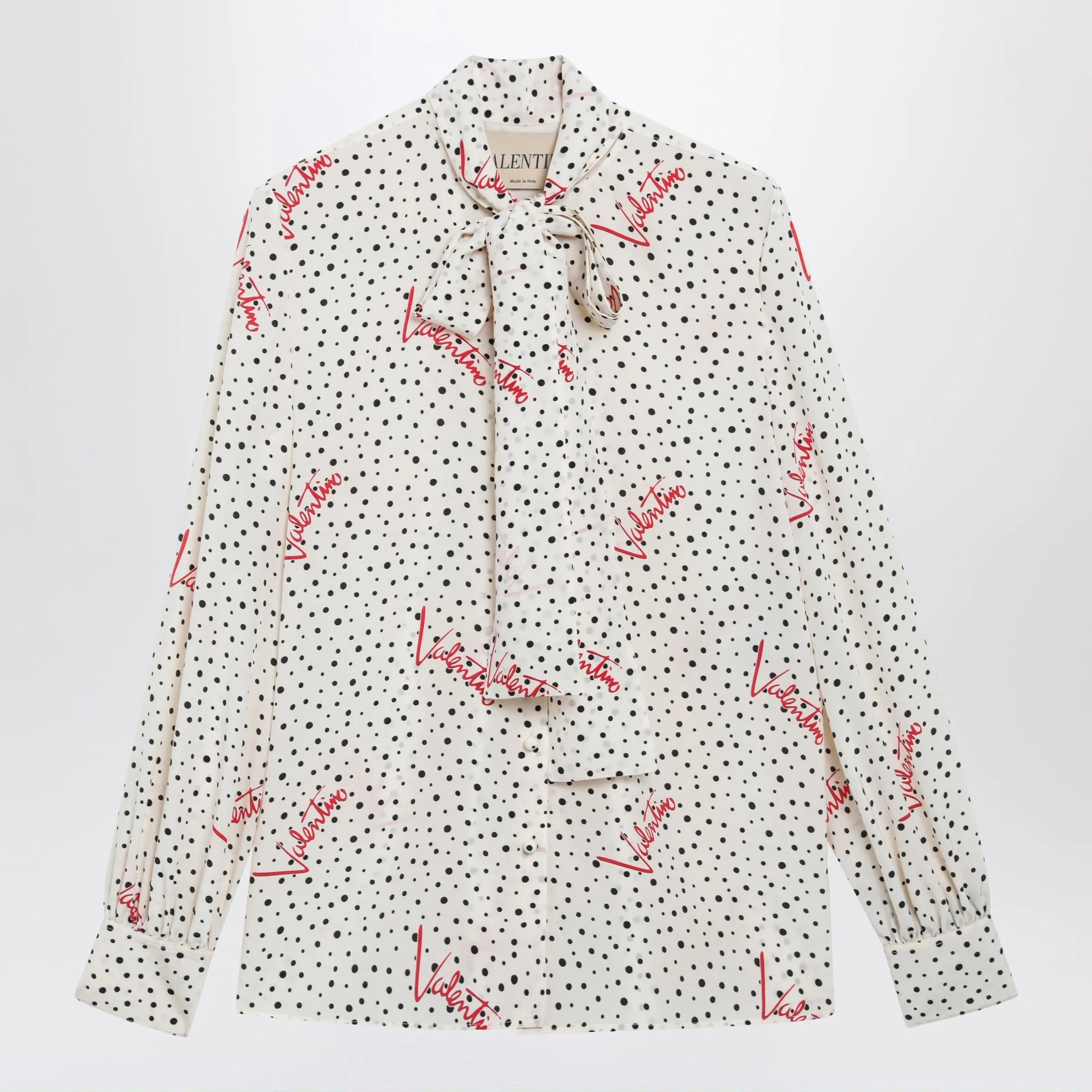 Vanilla Silk Shirt With Logo Print sold by Wanan Luxury