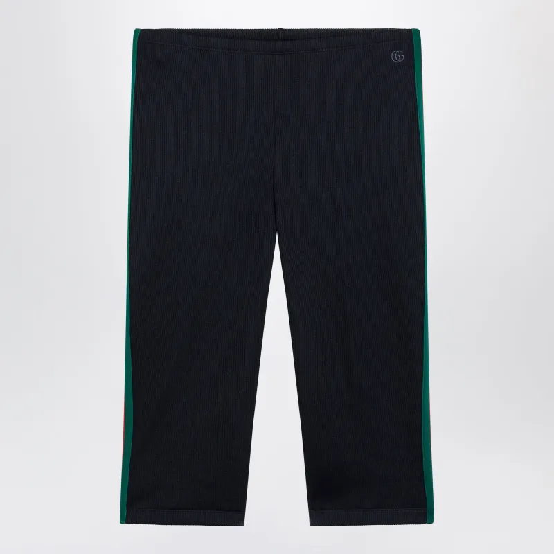 Ribbed Cotton Jersey Pants With Web, Blue Japan made by Gucci