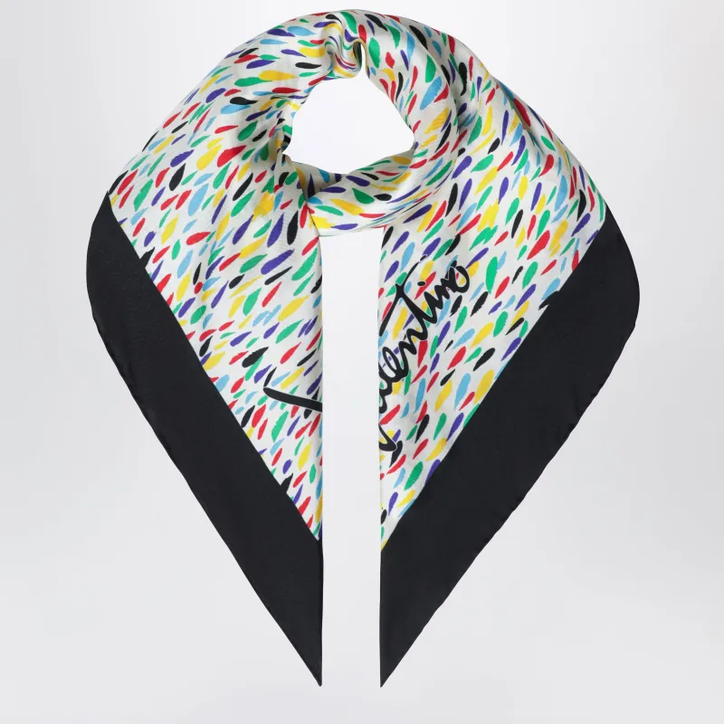 Silk Scarf With Multicolor Print made by Valentino Garavani