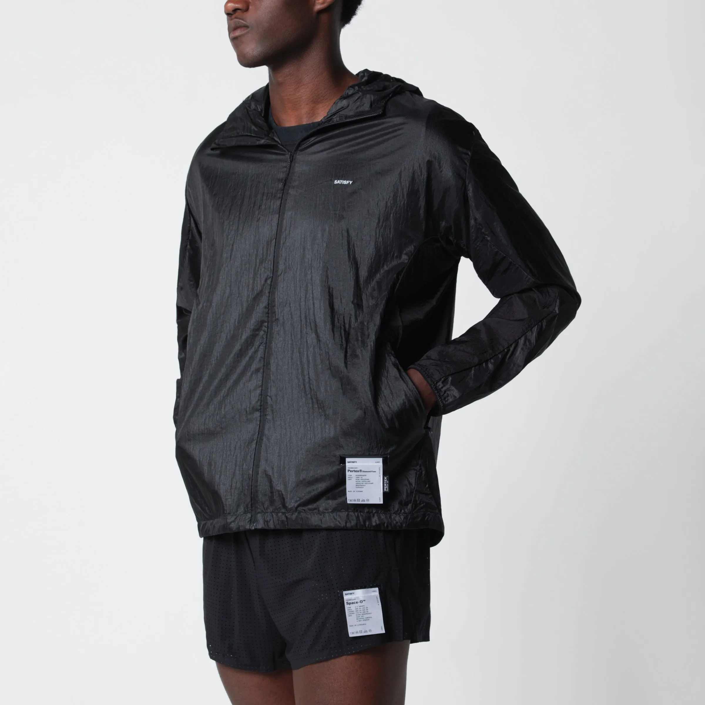 Black Pertex Diamond Fuse Windbreaker Jacket sold by Wanan Luxury