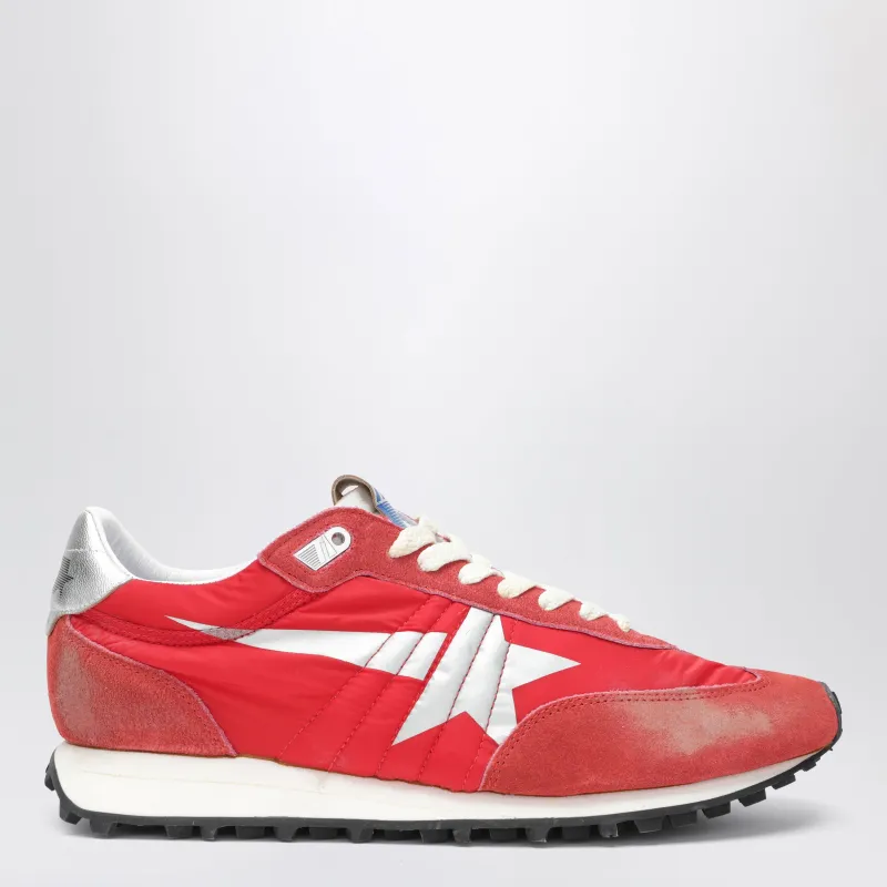 Red/Silver Marathon Sneakers In Nylon And Suede made by Golden Goose