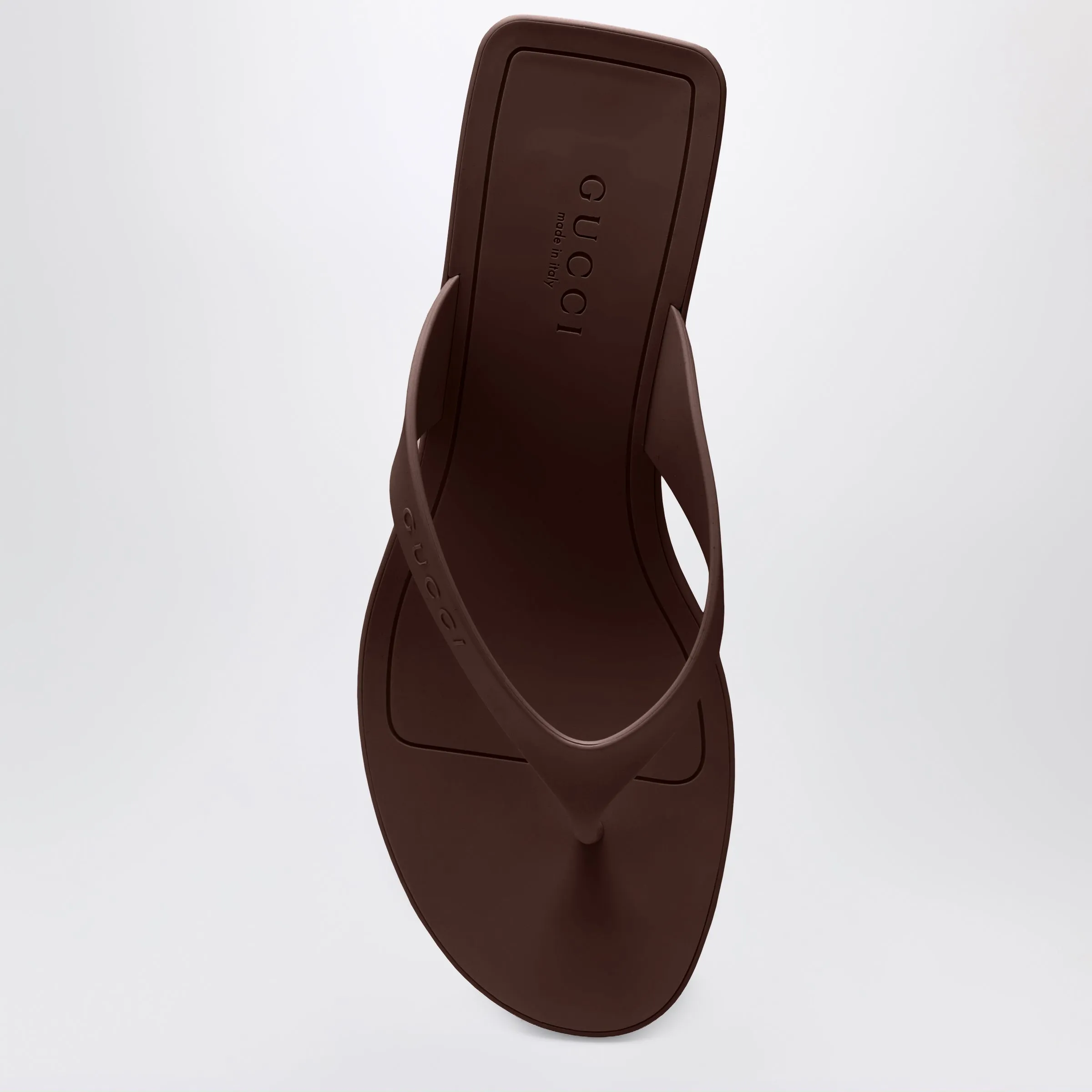 Vittoria Brown Rubber Flip-Flops sold by Wanan Luxury product image thumbnail 3