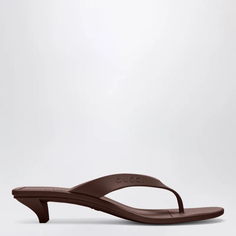 Vittoria Brown Rubber Flip-Flops made by Gucci