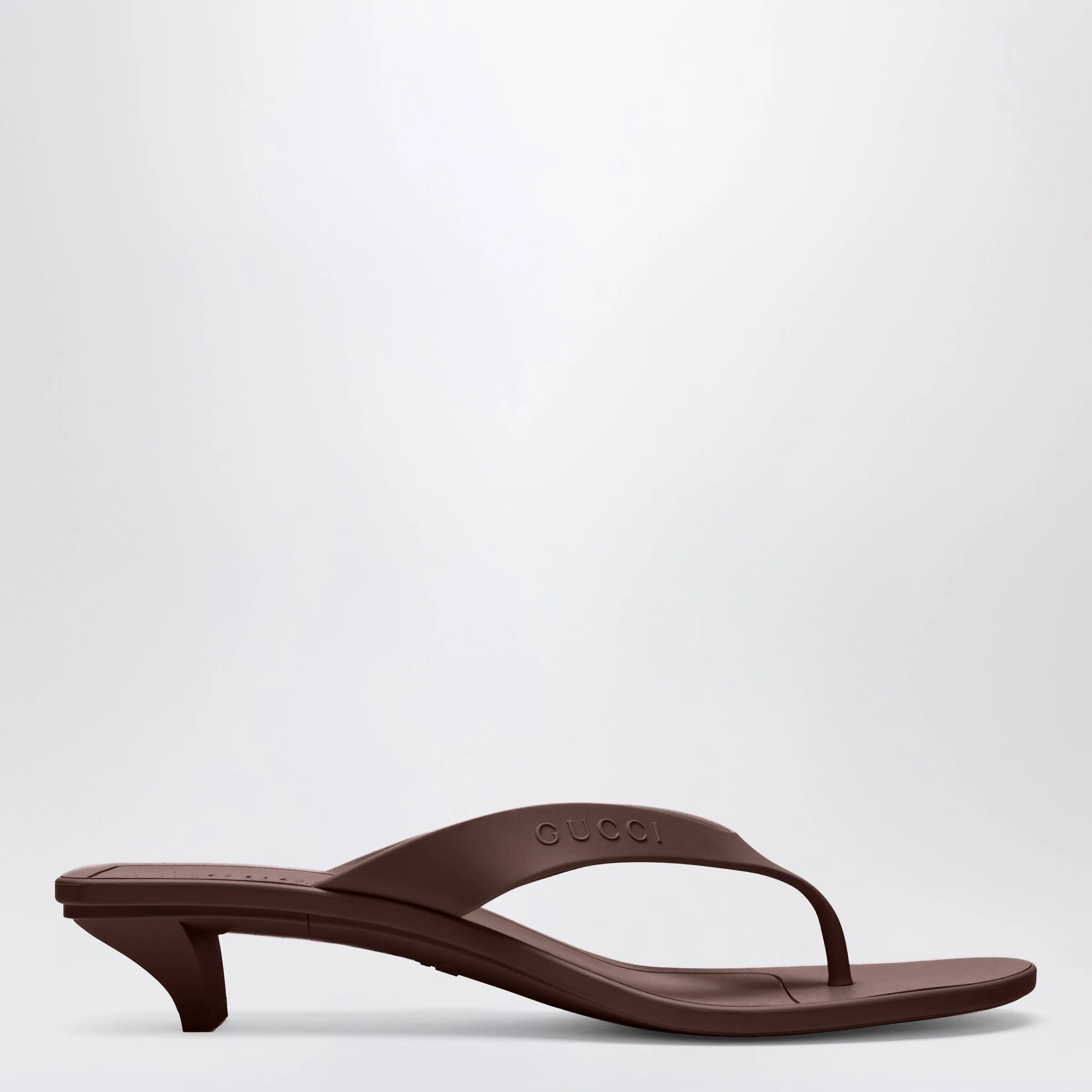 Vittoria Brown Rubber Flip-Flops sold by Wanan Luxury