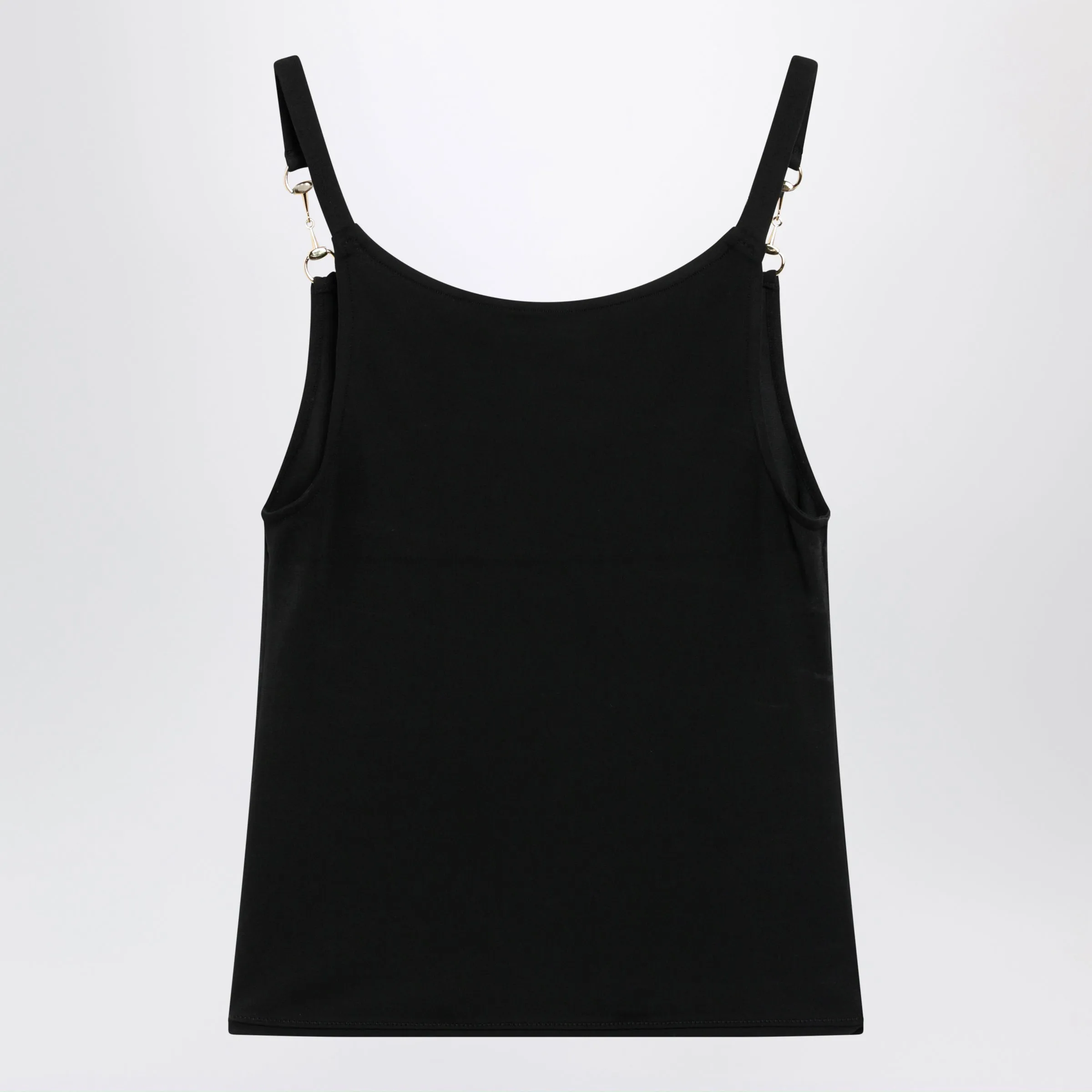 Viscose Crêpe Jersey Top With Horsebit Detail In Black sold by Wanan Luxury product image thumbnail 2