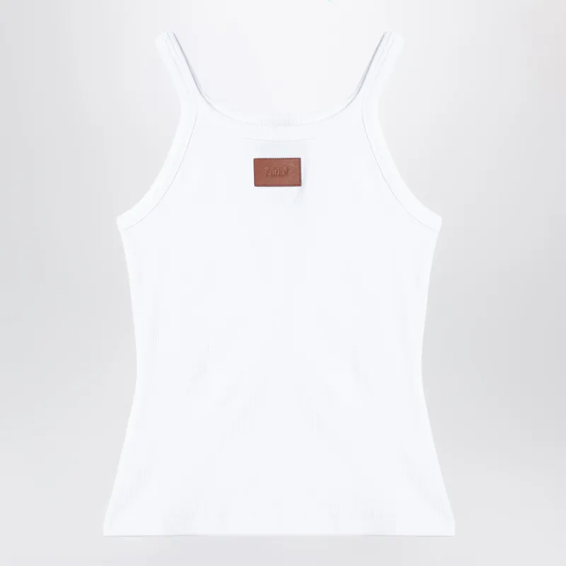 White Top With Logo Patch made by Fendi