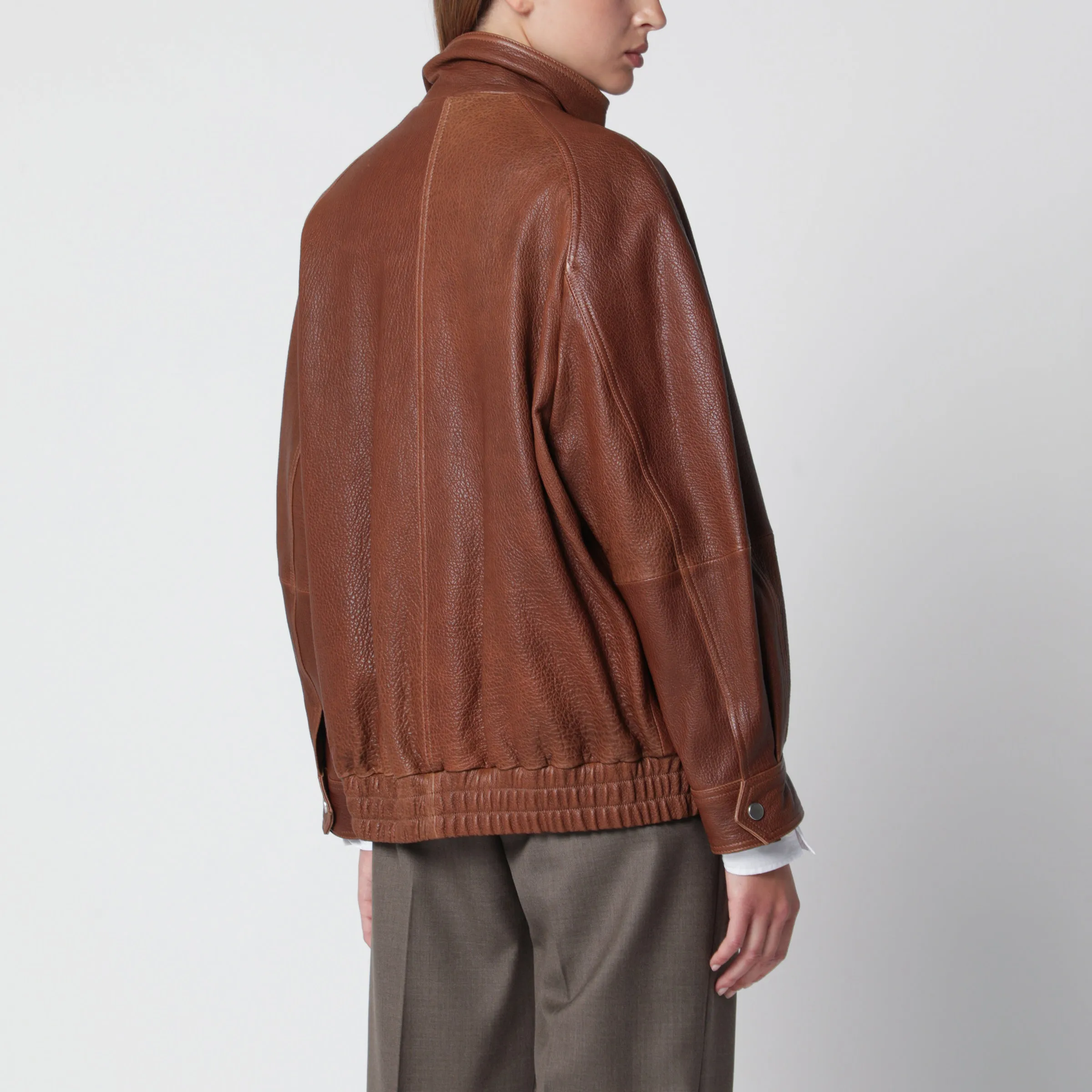 Ariste Terracotta Leather Jacket sold by Wanan Luxury product image thumbnail 3