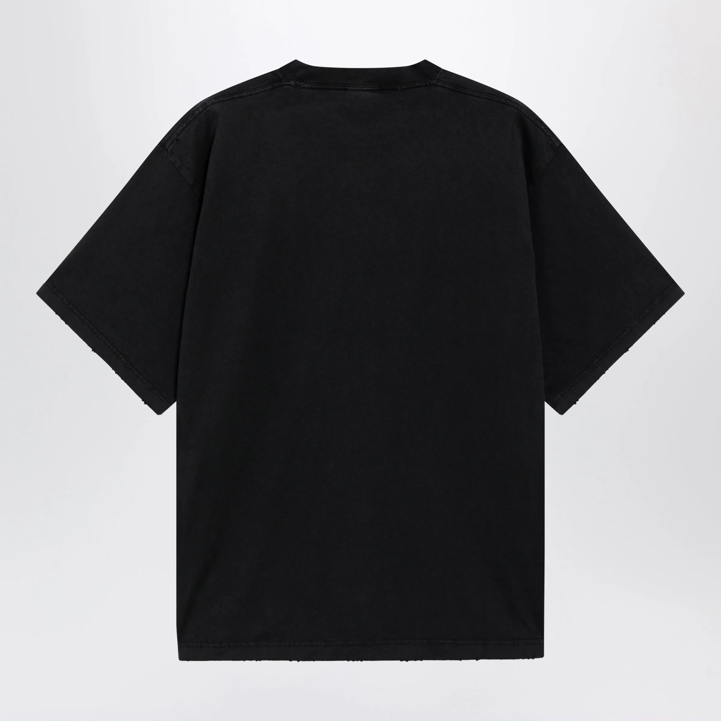 Black Faded Oversized T-Shirt With Logo Print sold by Wanan Luxury product image thumbnail 2
