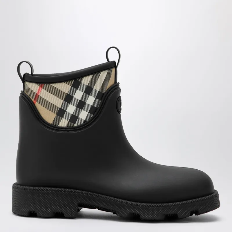 Marsh Stamp Rubber And Nylon Rain Boots In Black made by Burberry