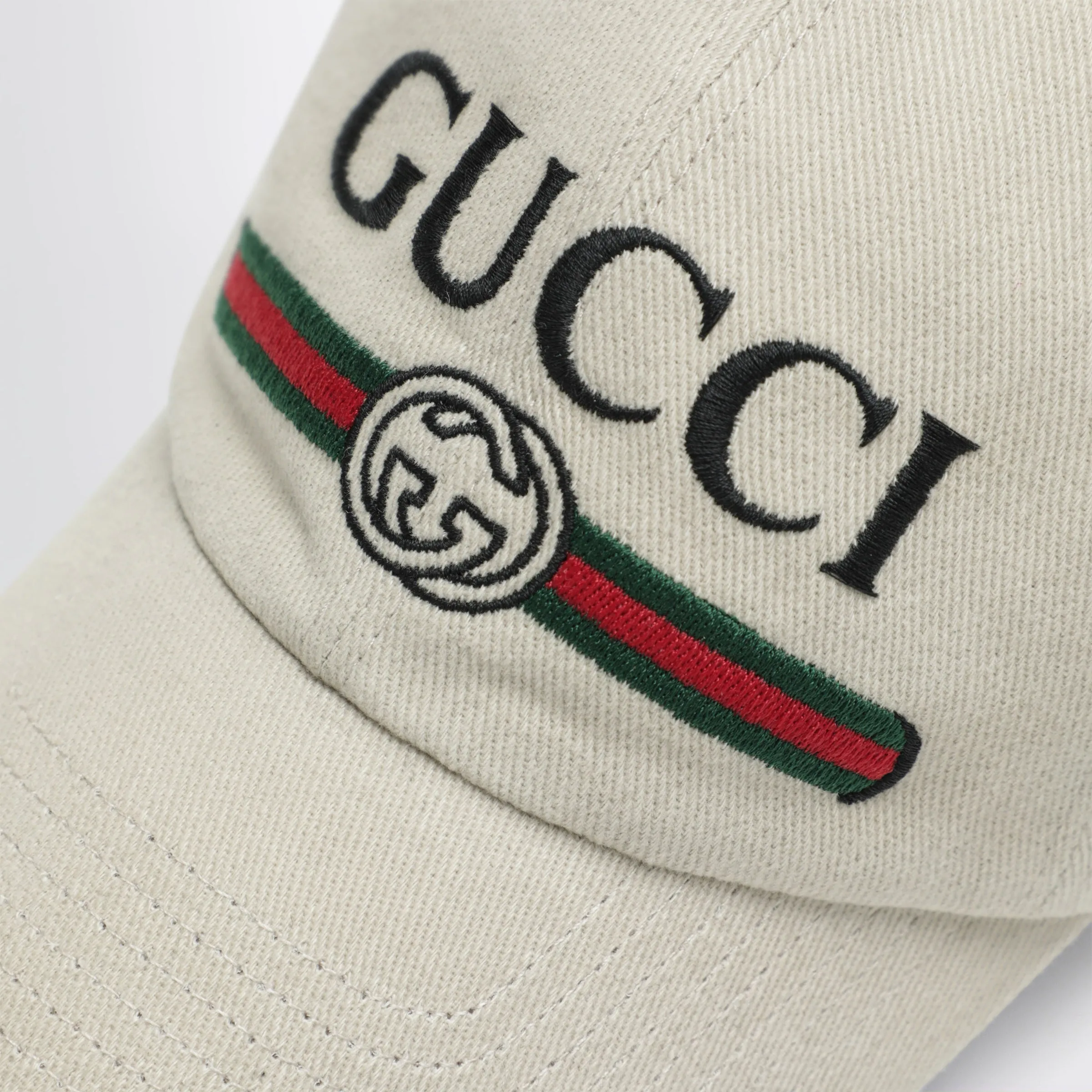 Beige Cotton Baseball Cap With Embroidered Logo sold by Wanan Luxury product image thumbnail 3