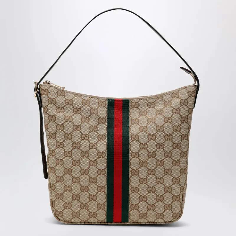 Medium Lunetta Crossbody Bag In Beige Sand Gg Fabric made by Gucci