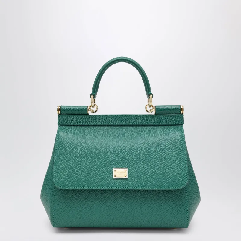 Medium Sicily Top-Handle Bag In Emerald Green made by Dolce & Gabanna