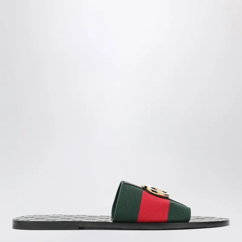 Black Leather Riviera Slides made by Gucci