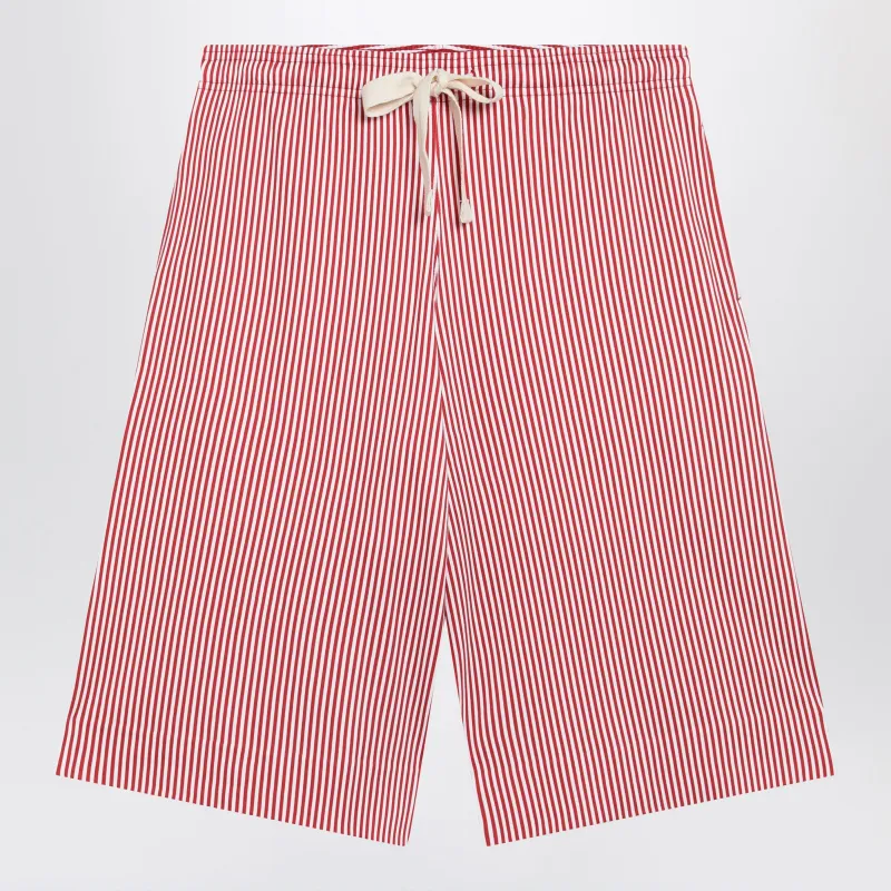 Red/White Striped Bermuda Shorts made by Jacquemus