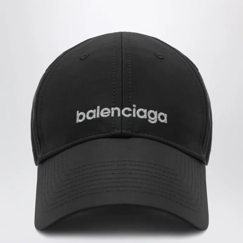 Black Techwear Cap With Reflective Detailing made by Balenciaga