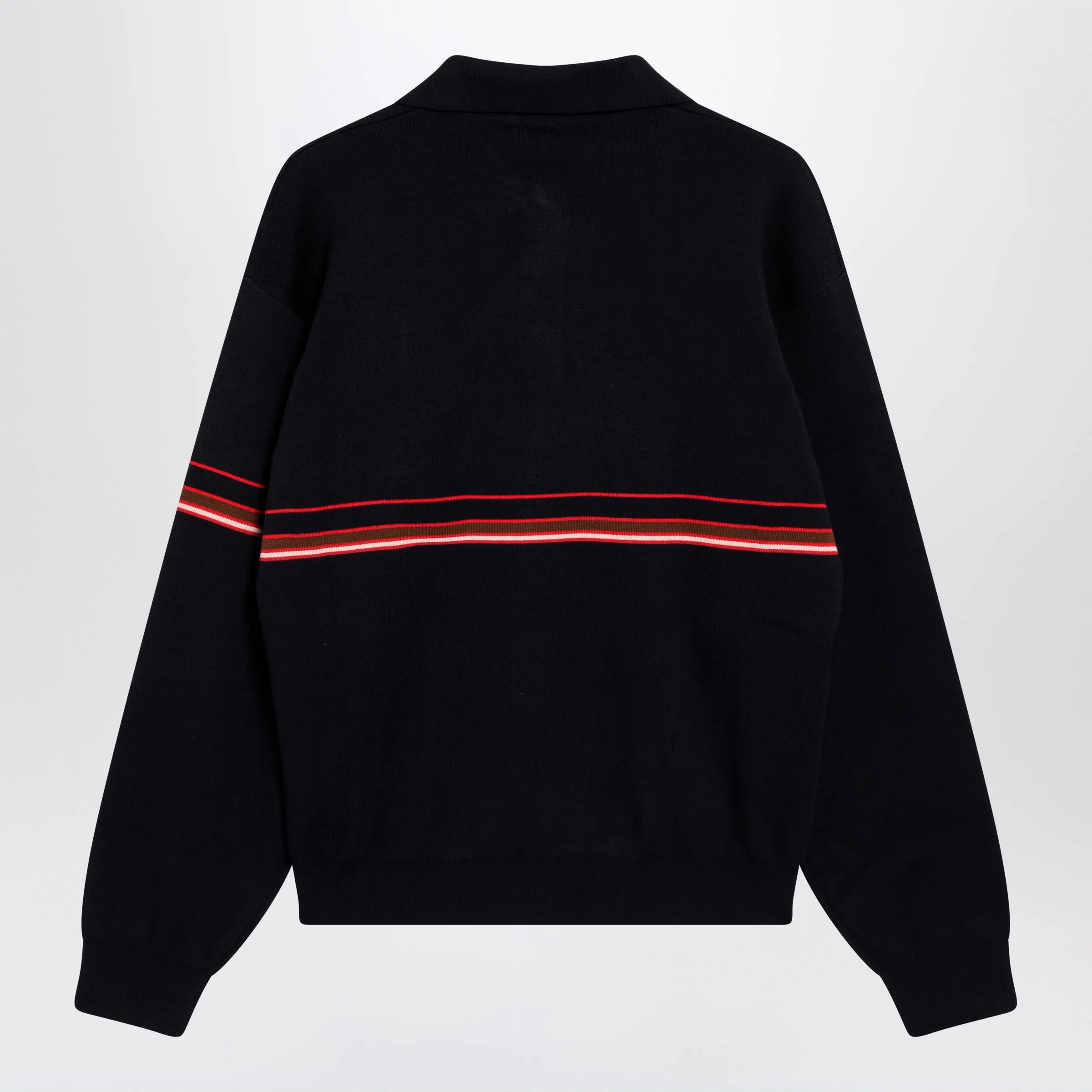 Navy Blue Cotton Knit Polo Shirt With Embroidered Logo sold by Wanan Luxury product image thumbnail 2