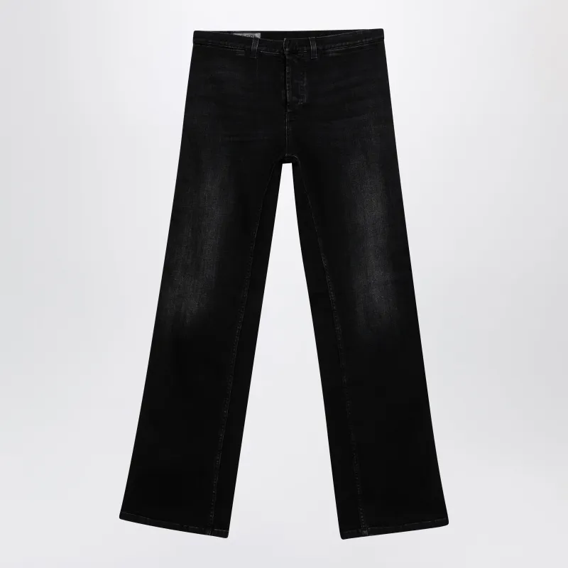 Low-Rise Cotton Denim Jeans With Web Tape In Black made by Gucci