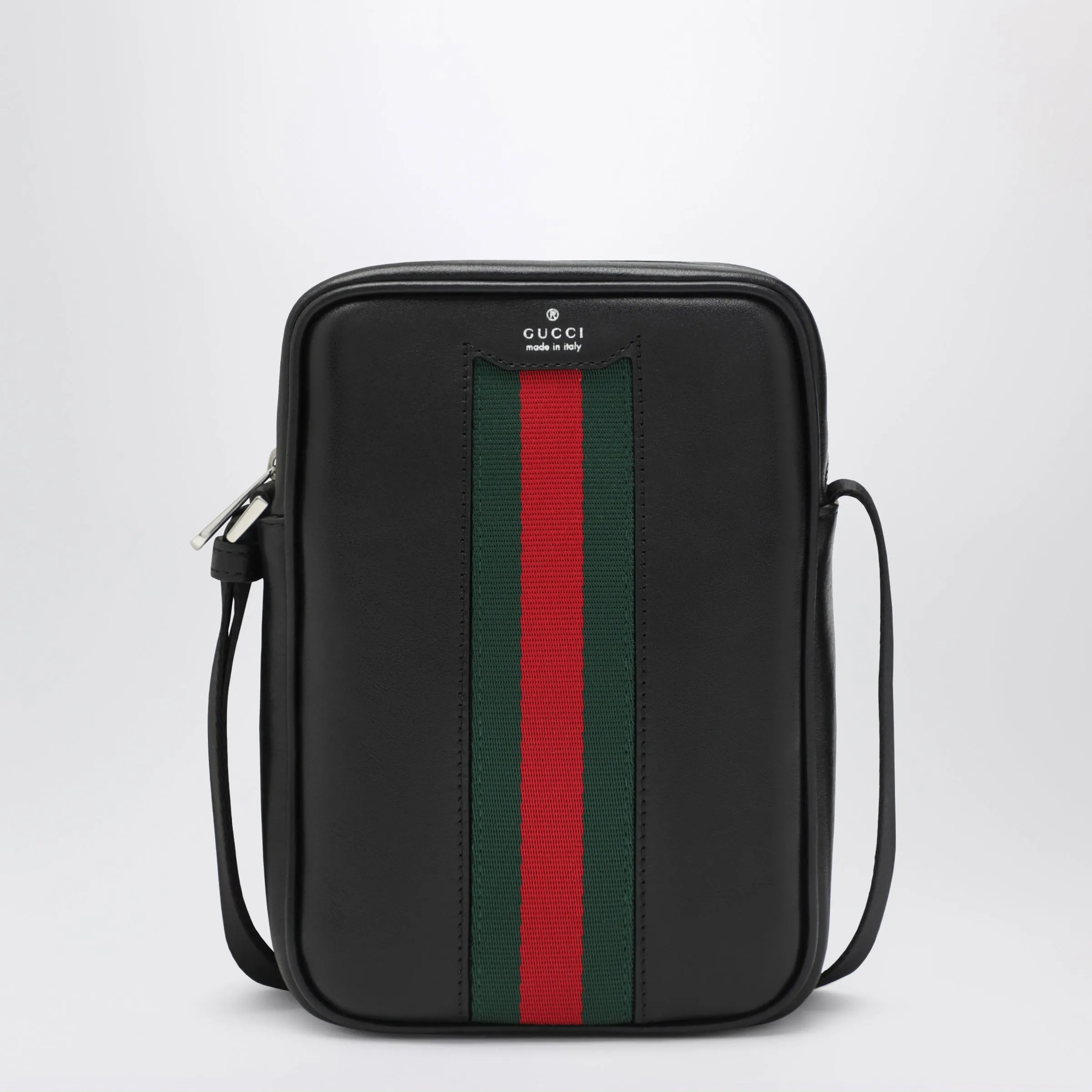 Black Leather Bag With Web Detail sold by Wanan Luxury