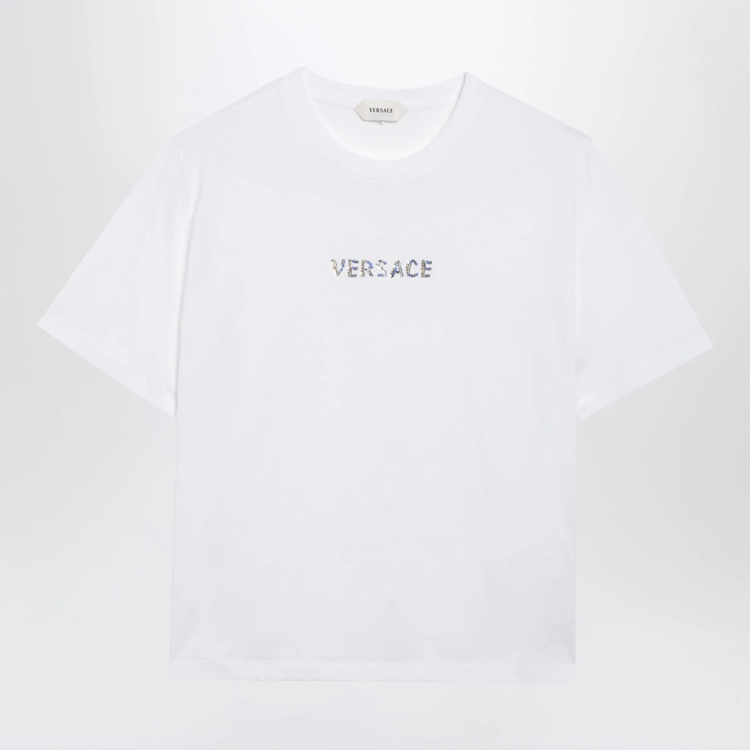 Slim Cotton Jersey T-Shirt With Embroidered Logo, White sold by Wanan Luxury