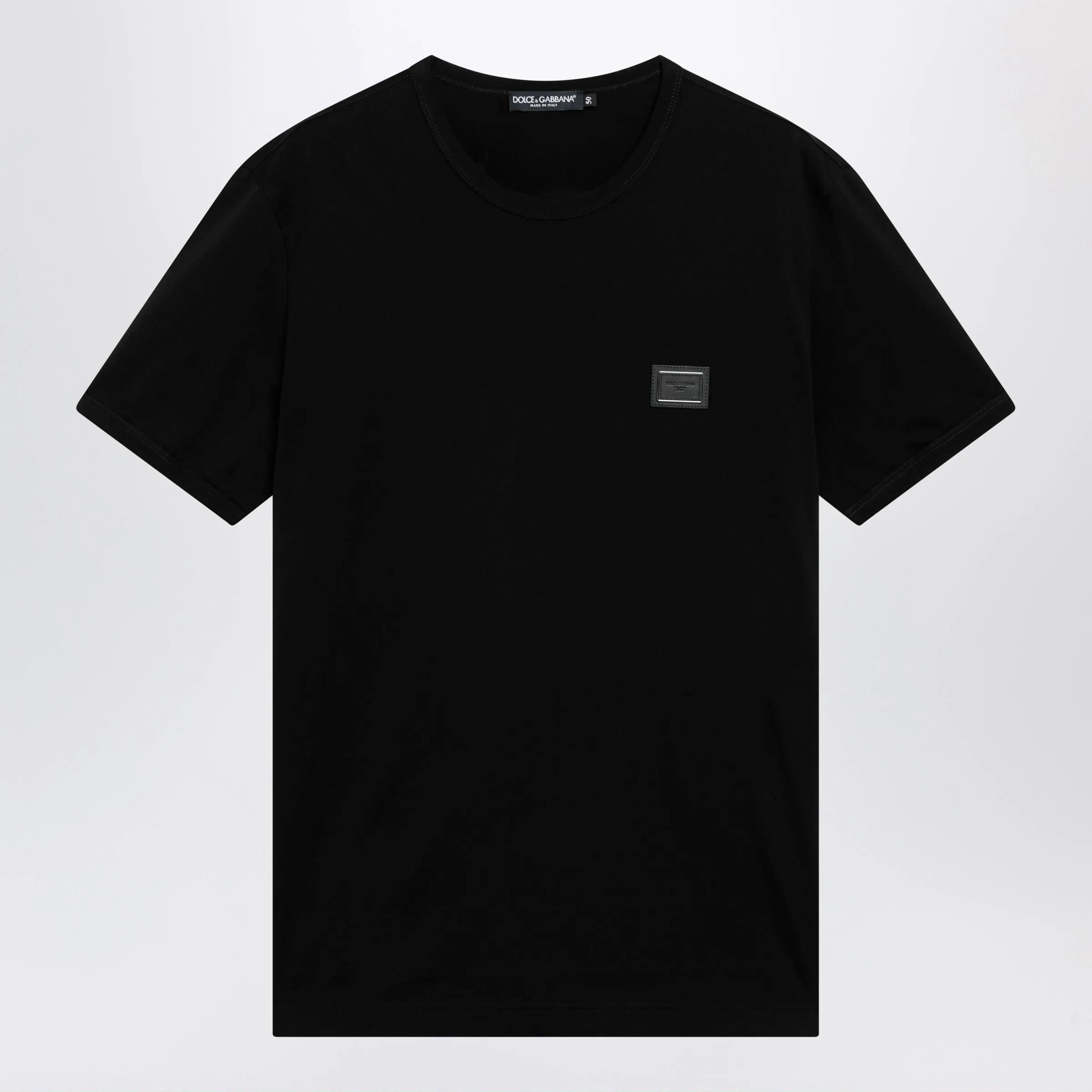 Cotton T-Shirt With Logo Plaque In Black sold by Wanan Luxury