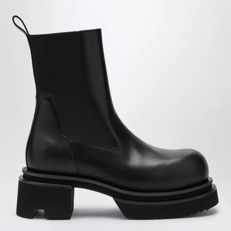 Black Bogun Leather Boots made by Rick Owens
