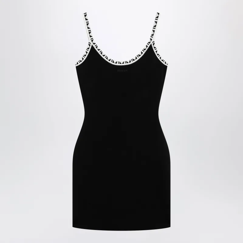 Black Stretch Viscose Mini Dress made by Versace