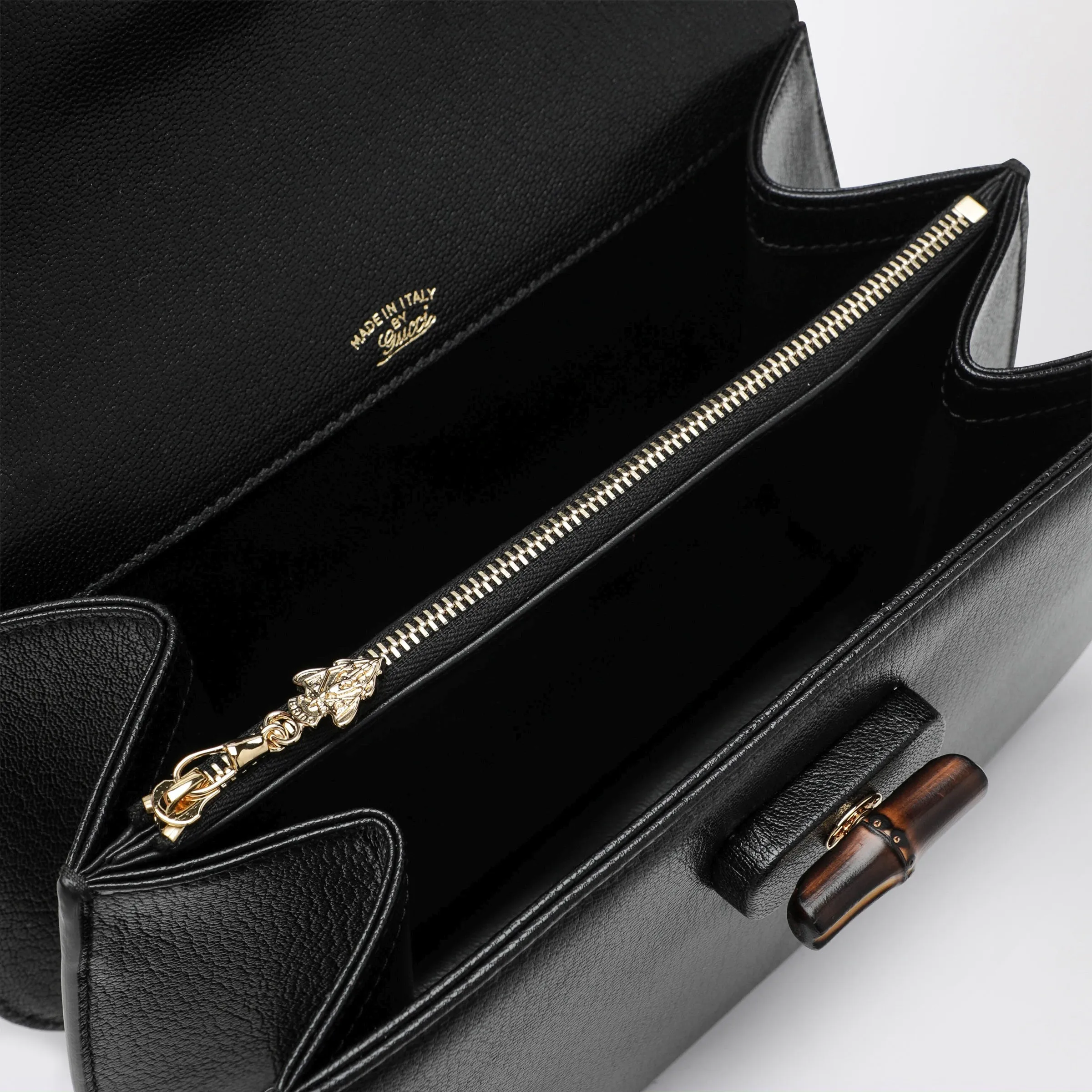 Black Leather Bag With Bamboo Closure sold by Wanan Luxury product image thumbnail 3