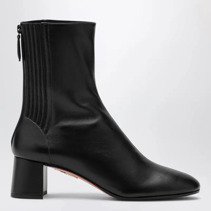 Saint Honoré Bootie Black Nappa Ankle Boots made by Aquazzura