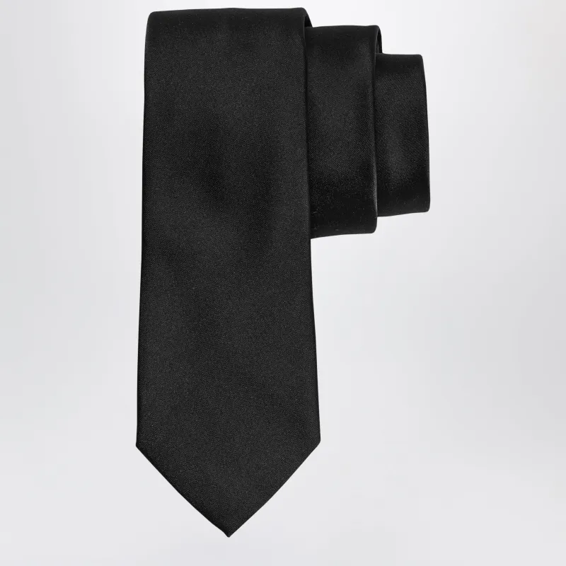 Black Silk Tie made by Salvatore Ferragamo