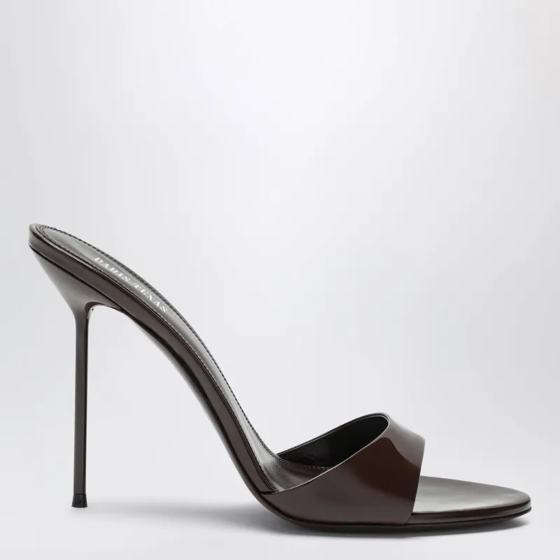 Lidia Mules In Ebony Patent Leather made by Paris Texas