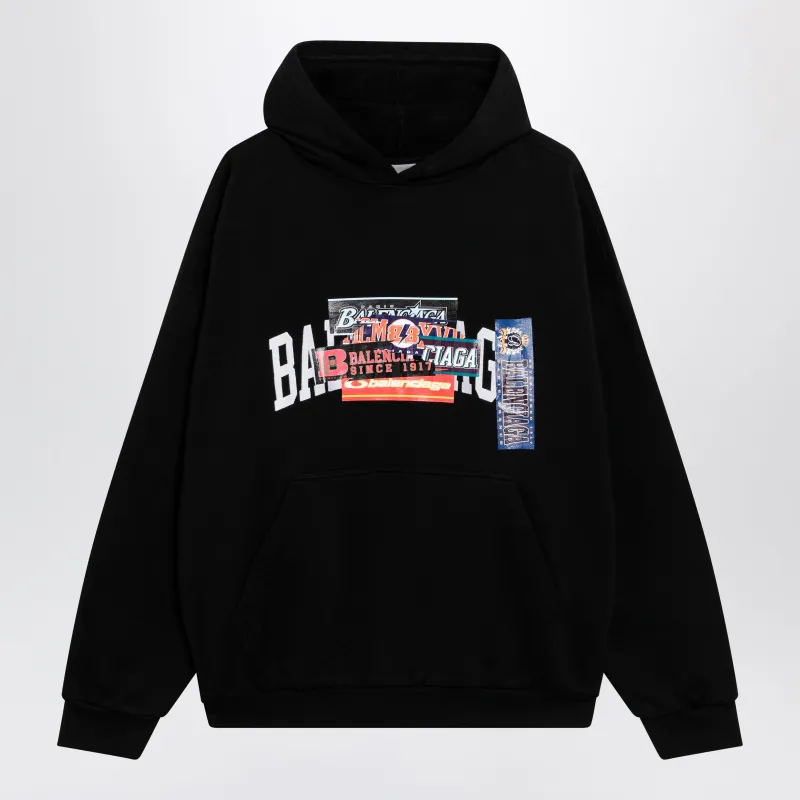 Black Hoodie With Logo Print made by Balenciaga