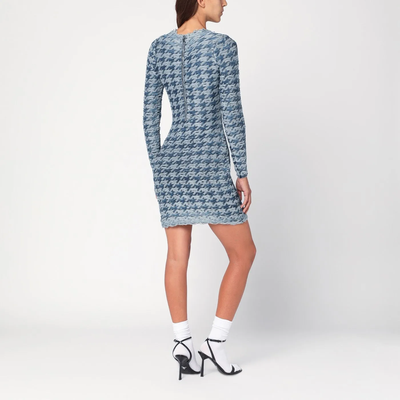 Blue/Light Grey Patterned Dress sold by Wanan Luxury product image thumbnail 3
