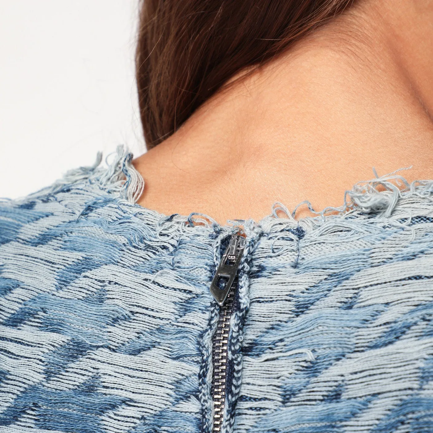 Blue/Light Grey Patterned Dress sold by Wanan Luxury product image thumbnail 2
