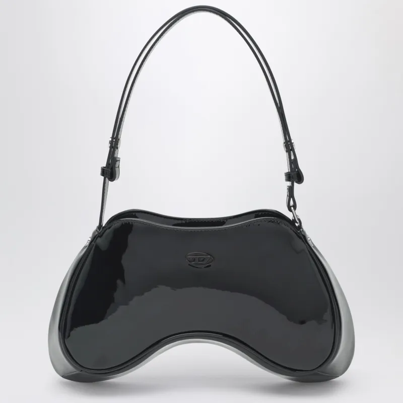 Double-D Patent Leather Shoulder Bag In Black made by Diesel