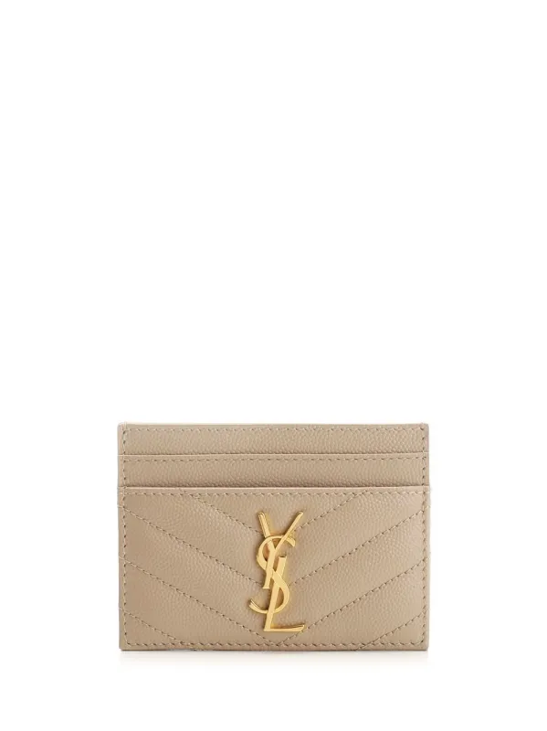 Monogram Card Case Small Leather Goods Black made by Yves Saint Laurent