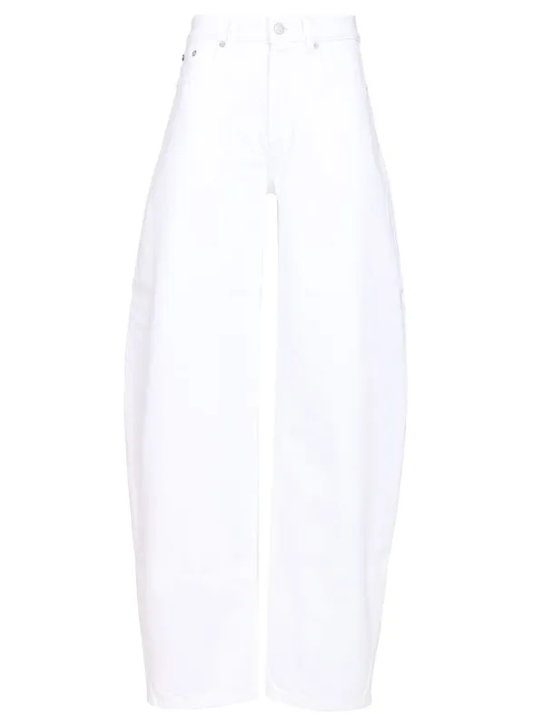 Rounded Trousers Jeans White made by Alaia