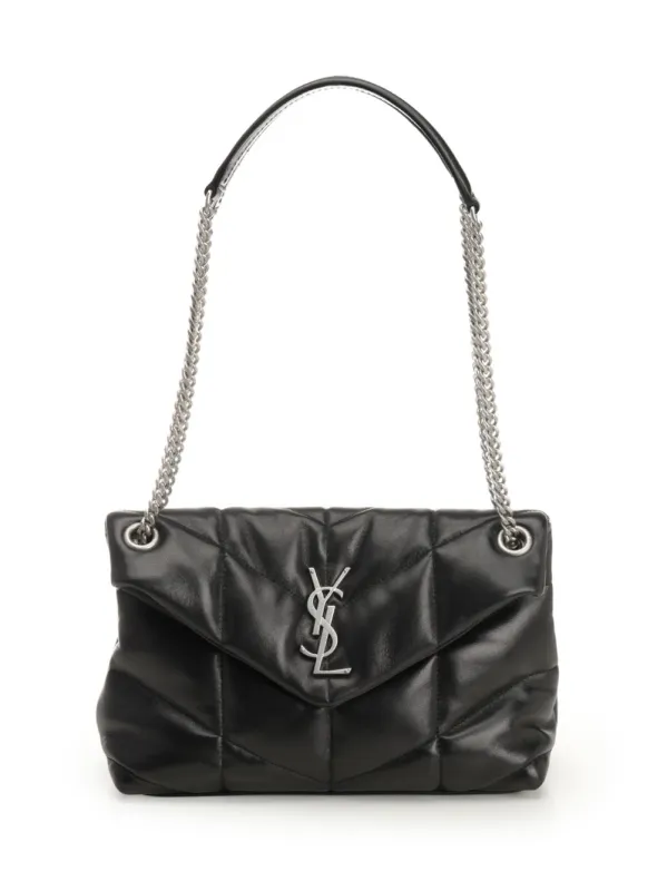 Lou Lou Puffer Shoulder Bags Black made by Yves Saint Laurent