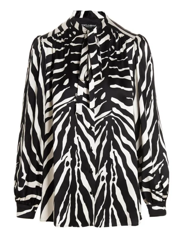 Zebra Shirt And Blouse White/Black made by Dolce & Gabanna