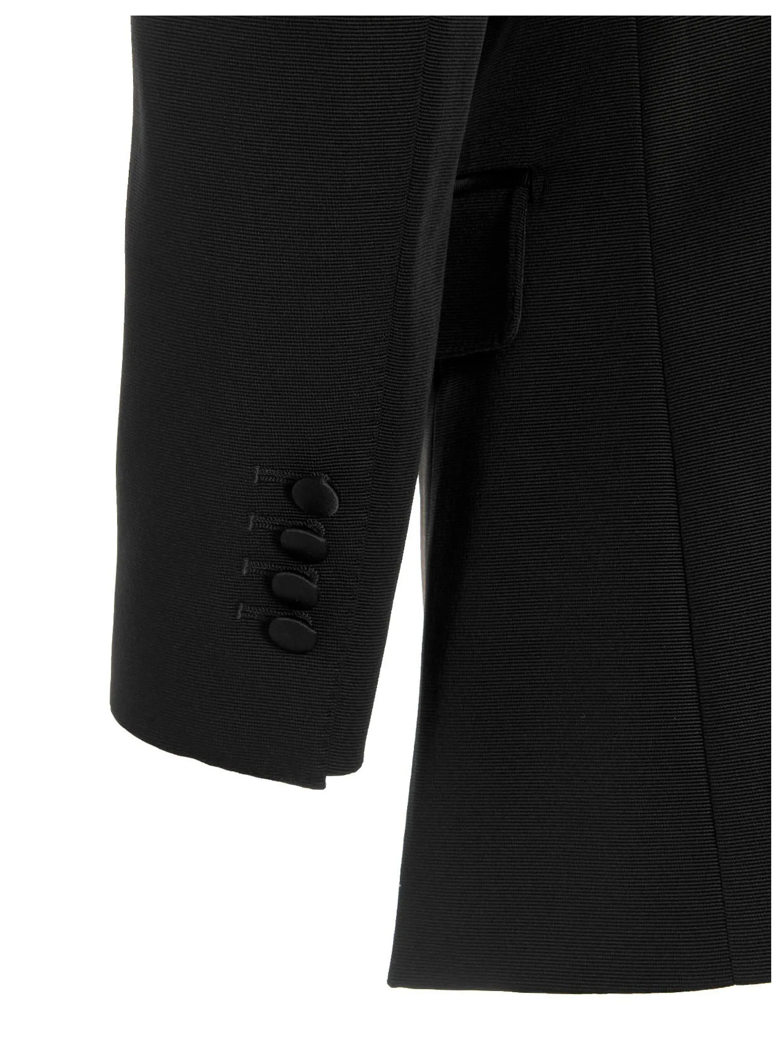 Padded Shoulders Double-Breasted Blazer Jacket Blazers Black sold by Wanan Luxury product image thumbnail 4