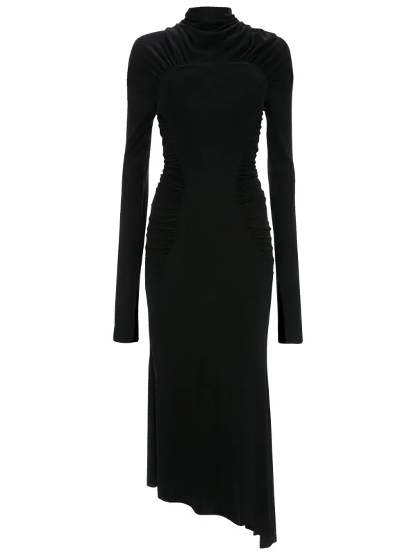 High Neck Gathered Midi Dress made by Victoria Beckham