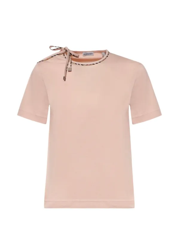Check Bow Cotton T-Shirt made by Burberry