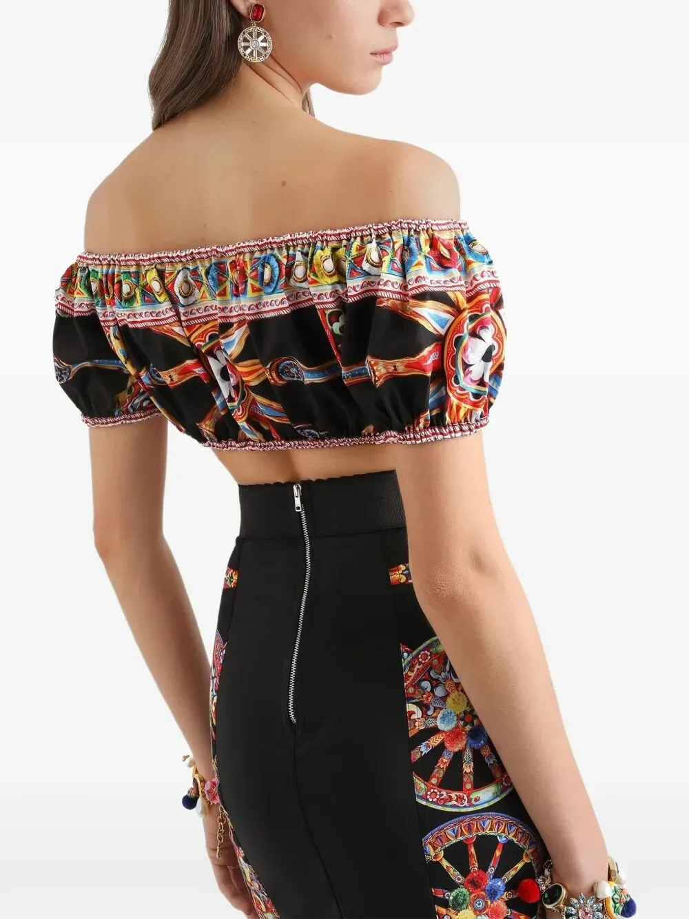 Printed Top In Popeline sold by Wanan Luxury product image thumbnail 4