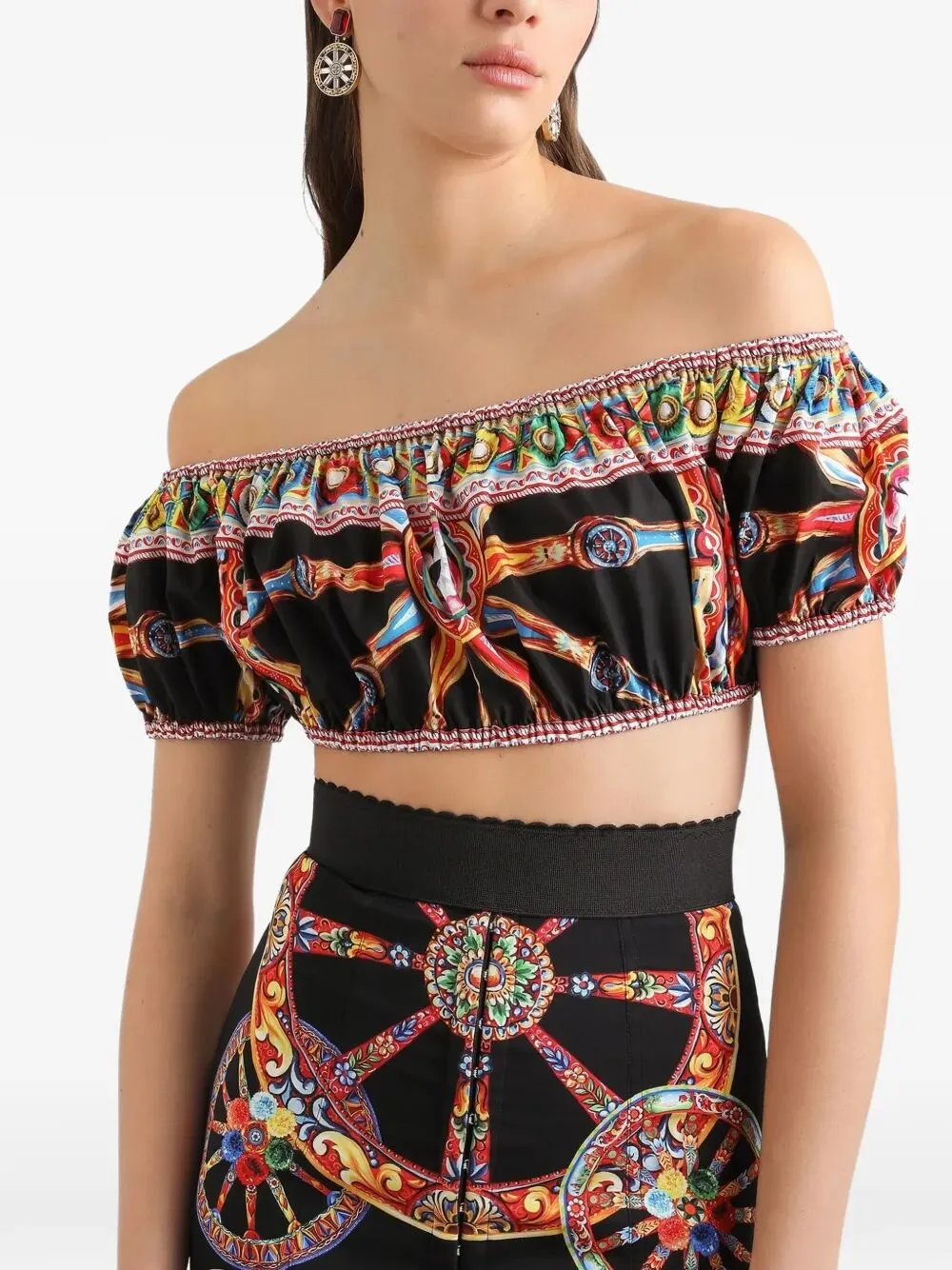 Printed Top In Popeline sold by Wanan Luxury product image thumbnail 5