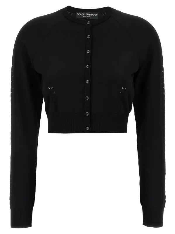 Viscose Cardigan Sweaters And Cardigans Black made by Dolce & Gabanna